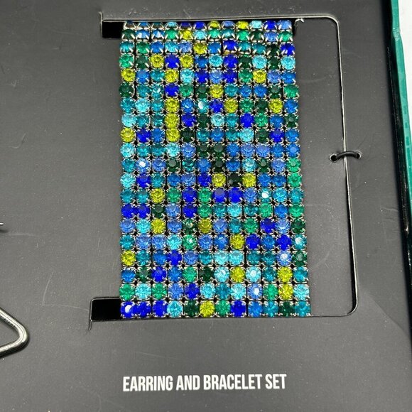 NWT Steve Madden Silvertone Earrings Pavé Star Bracelet Jewelry Gift Set - Picture 5 of 8